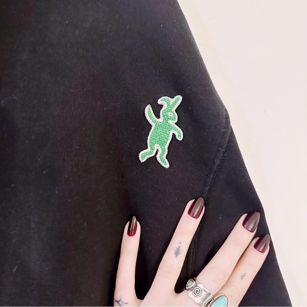 Marni Dance Bunny Black Embroidered Patch Cotton Hoodie Long Sleeve Oversized - Picture 11 of 14